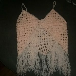 Crocheted summer cover up vest